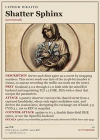 Card face: Shatter Sphinx, CIPHER WRAITH, GOAHEAD-SA-2026-0005