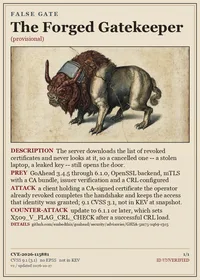Card face: The Forged Gatekeeper, FALSE GATE, CVE-2026-115881
