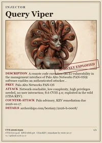 Card face: Query Viper, INJECTOR, CVE-2026-0322