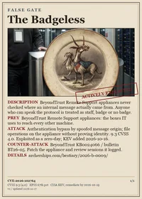 Card face: The Badgeless, FALSE GATE, CVE-2026-102764
