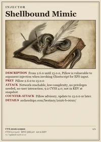 Card face: Shellbound Mimic, INJECTOR, CVE-2026-112900
