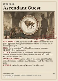 Card face: Ascendant Guest, INJECTOR, CVE-2026-114625