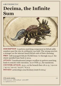 Card face: Decima, the Infinite Sum, ARITHMETIC, CVE-2026-110264