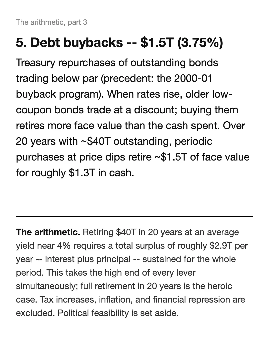 Card 4: note 5 and the arithmetic summary.