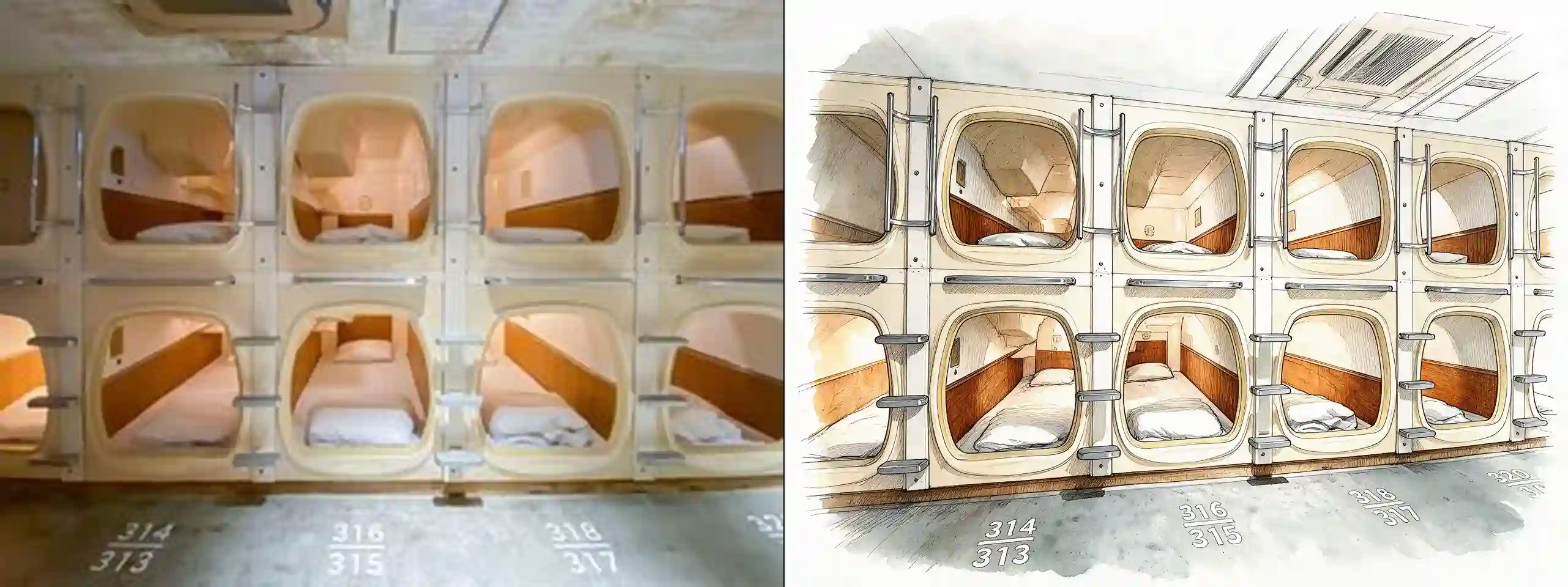 Single room (320px source) -- original photograph (left) vs concept illustration (right). Provider: Runware REST. Model: bytedance:seedream@5.0-pro. Cost: $0.05136. Prompt: Seedream multi-reference, bright-interior addendum