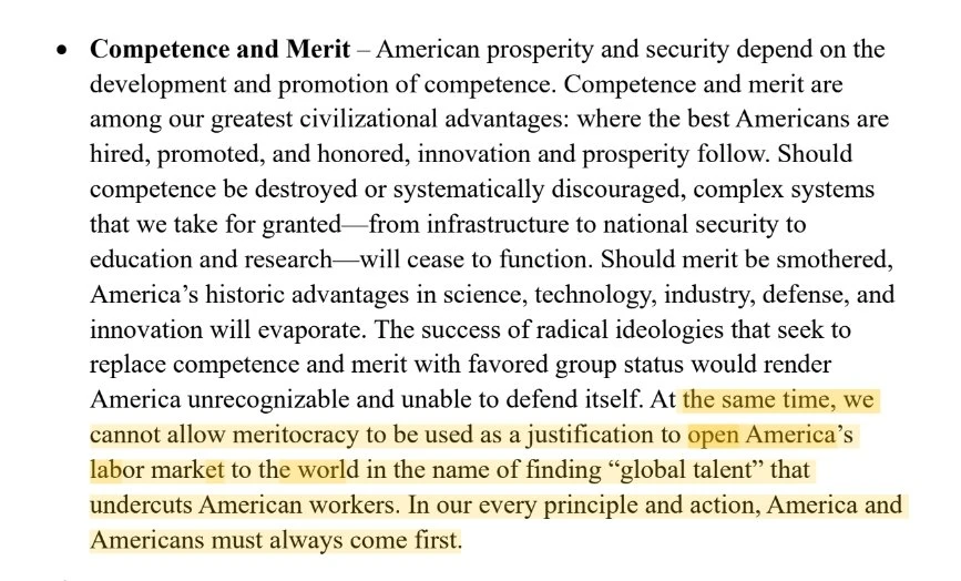 Trump administration openly embraces DEI hiring over merit hiring.

https://www.whitehouse.gov/wp-content/uploads/2025/12/2025-National-Security-Strategy.pdf?brid=dNg_Ys8UBEaPDY48TUcnTQ